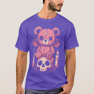 Creepy Cuteeddy Bear Pastel Goth Skeleton Horror L T Shirt