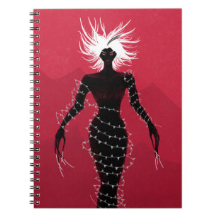 Creepy Demon Girl in Dress of Glass Anteckningsbok
