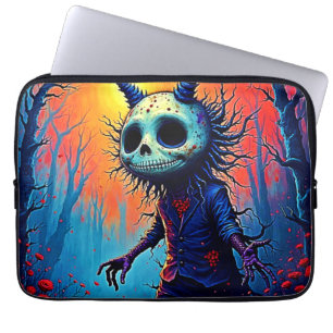 Creepy Demon in Spooky Skogen Design Laptop Fodral