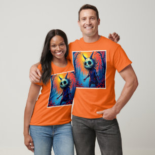Creepy Demon in Spooky Skogen Design T Shirt