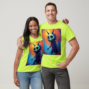 Creepy Demon in Spooky Skogen Design T Shirt