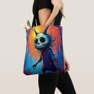 Creepy Demon in Spooky Skogen Design Tygkasse