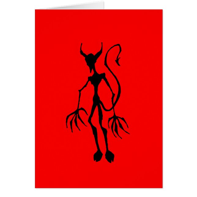 Creepy Djävulen Stick figur Hälsningskort (Framsidan)