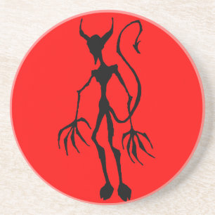 Creepy Djävulen Stick figur Underlägg Sandsten
