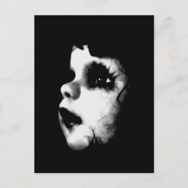 Creepy Doll Ansikte Vykort (Framsida)