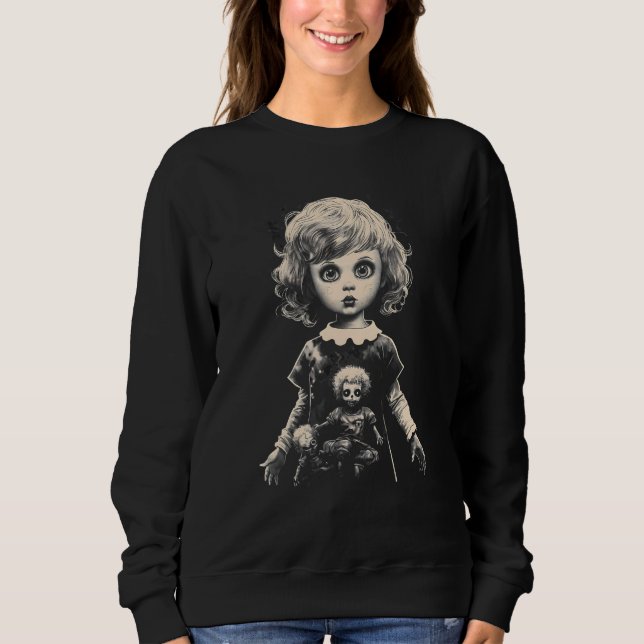 Creepy Doll by Haunted Horror Halloween T Shirt (Framsida)