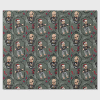 Creepy Doll Christmas Wrapping Paper Presentpapper