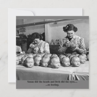 Creepy doll-fabrikskort för halloweed tack kort