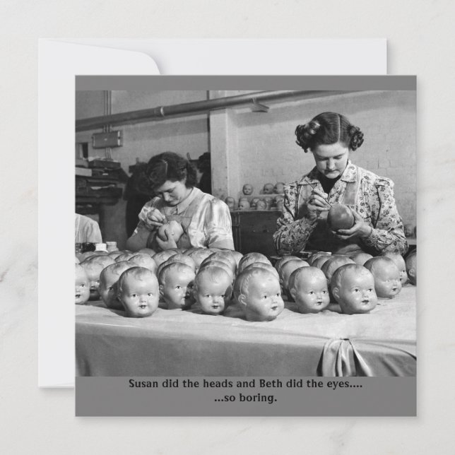 Creepy doll-fabrikskort för halloweed tack kort (Framsida)