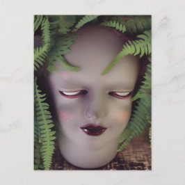 Creepy Doll Fern Planter Vykort