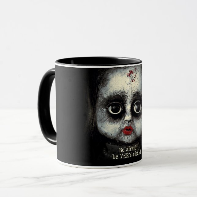 Creepy Doll Haunted Halloween Horror Mugg (Framsida vänster)