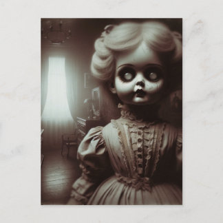 Creepy Doll Horror Vykort