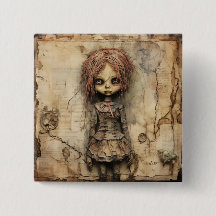 Creepy Doll med Rosa Bow