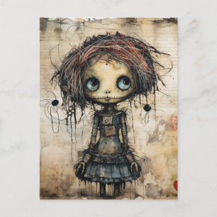 Creepy Doll Tittar upp Vykort
