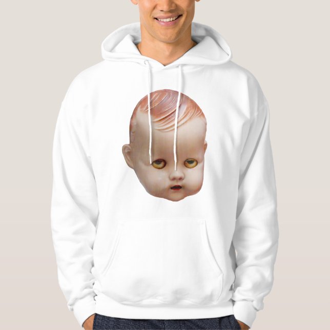 Creepy Doll's Head Sweatshirt Med Luva (Framsida)