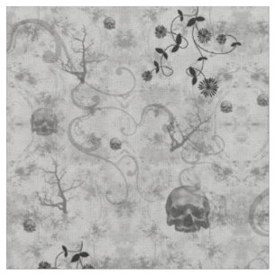 Creepy Döskallars Victorian Gothic Fabric Tyg