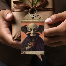 Creepy Dracula Halloween Favor Presentetikett