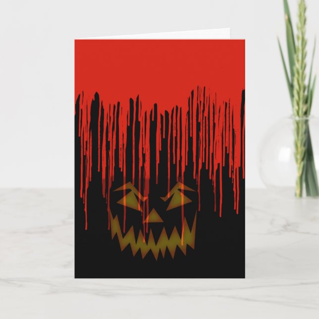 Creepy Dripping Blood Halloween Inbjudan (Framsida)