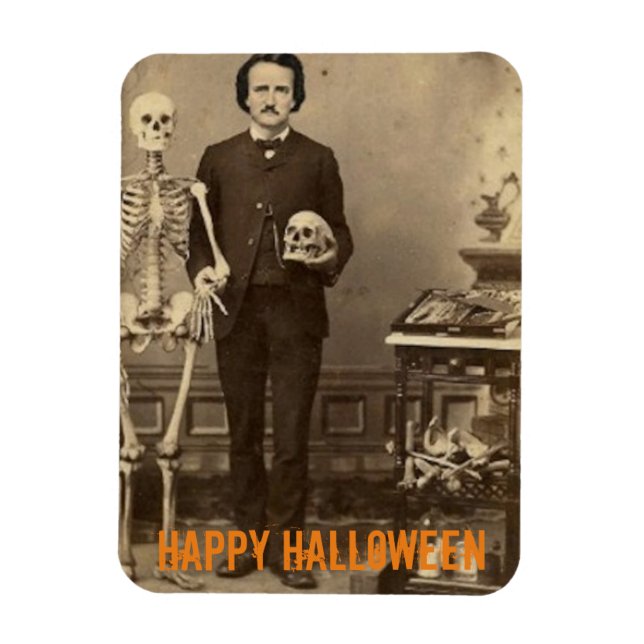 Creepy Edgar Allan Poe Halloween Magnet (Vertikal)