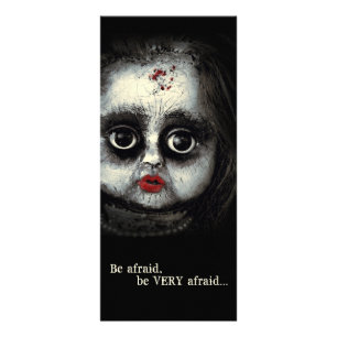 Creepy Eerie Doll BE Afraid Halloween Reklamkort
