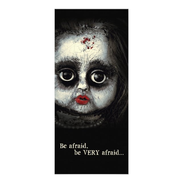 Creepy Eerie Doll BE Afraid Halloween Reklamkort (Framsidan)