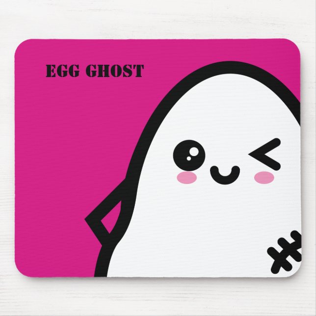 Creepy Egg Ghost Halloween | Lägg till ditt namn Musmatta (Framsidan)
