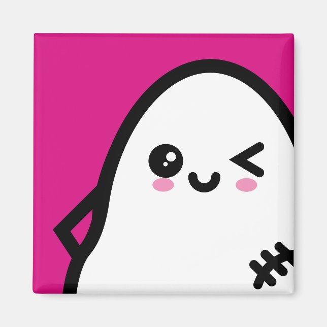 Creepy Egg Ghost - Halloween Magnet (Framsidan)