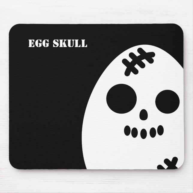 Creepy Egg Skull Halloween | Lägg till ditt namn Musmatta (Framsidan)