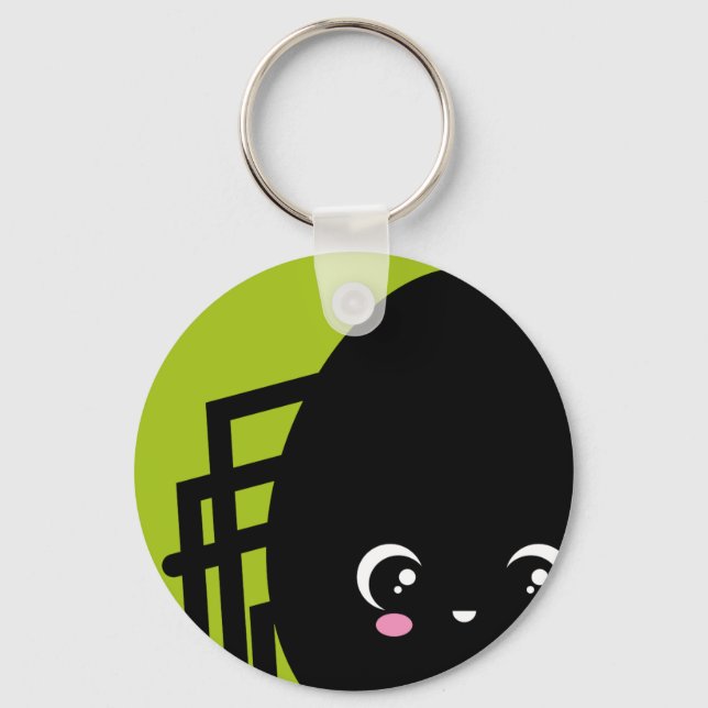 Creepy Egg Spider - Halloween Nyckelring (Framsida)