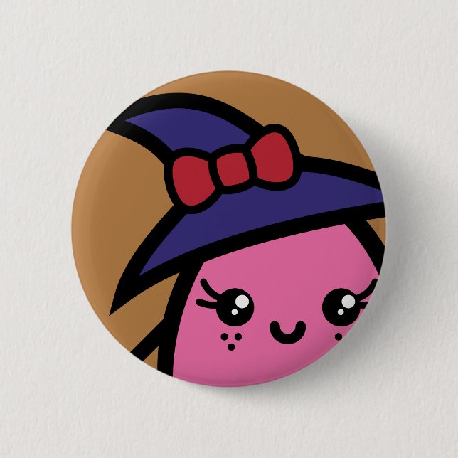 Creepy Egg Witch - Halloween Knapp (Framsida)