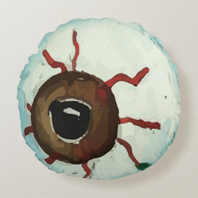 Creepy Eyeball #2 Rund Kudde (Framsidan)