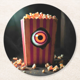Creepy Eyeball i Popcorn Underlägg Papper Rund