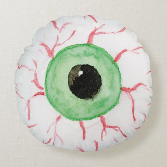 Creepy Eyeball Rund Kudde (Framsidan)
