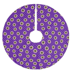 Creepy Eyebullar Halloween Träd Skirt Decor Julgransmatta Borstad Polyester