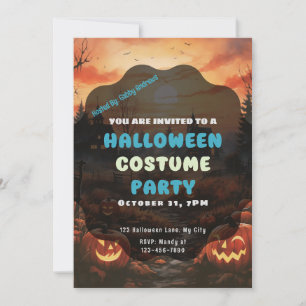 Creepy Fält i Jack-O'Lanternor Halloween Inbjudningar
