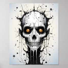 Creepy Fantasy Halloween Abstrakt Monster Ansikte Poster