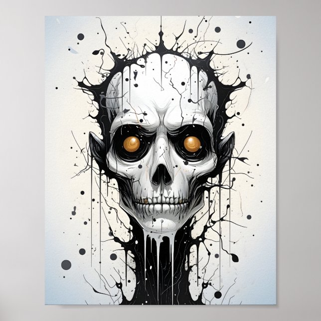 Creepy Fantasy Halloween Abstrakt Monster Ansikte Poster (Framsidan)