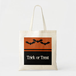 Creepy Fladdermöss Halloween Bag, Orange Tygkasse