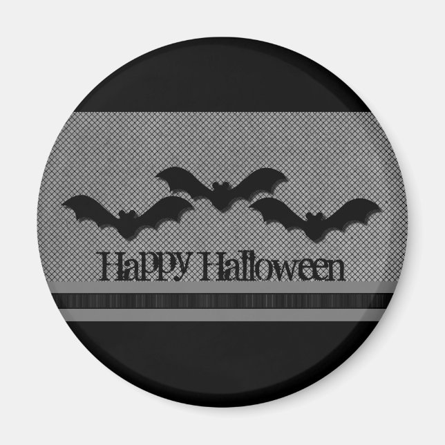Creepy Fladdermöss Halloween Magnet, lätt Grått Magnet (Framsidan)