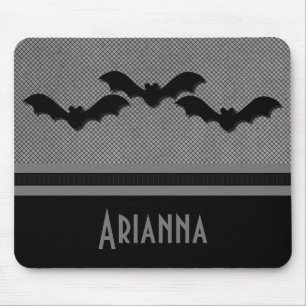 Creepy Fladdermöss Halloween Mousepad, Light Grått Musmatta