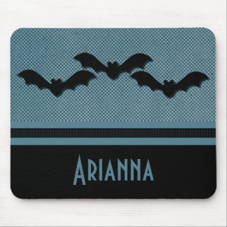 Creepy Fladdermöss Halloween Mousepad, Mörk blått Musmatta