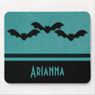 Creepy Fladdermöss Halloween Mousepad, Teal Musmatta