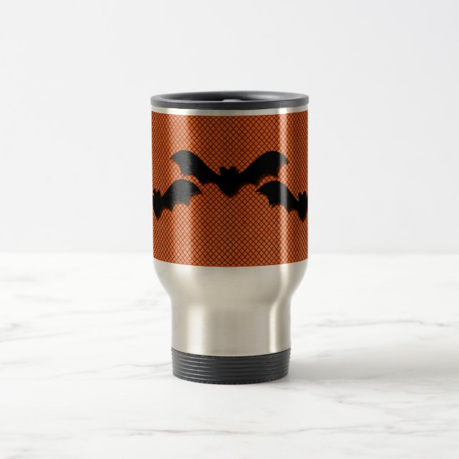 Creepy Fladdermöss Halloween Mugg, Orange Resemugg (Center)