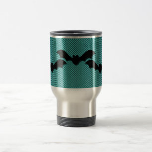 Creepy Fladdermöss Halloween Mugg, Teal Resemugg