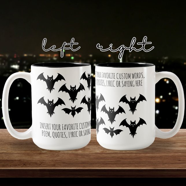 Creepy Fladdermus Anpassningsbar Säsong Mugg för h (Halloween bats mug, autumn coffee mug, creepy seasonal mug, pumpkin season mug, fall vibes mug,)