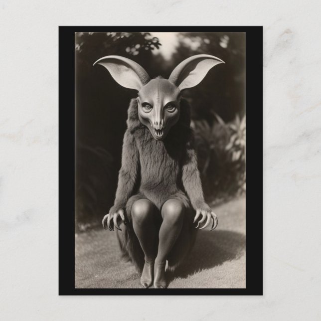 Creepy Fladdermus Strange Halloween-vykort Vykort (Framsida)