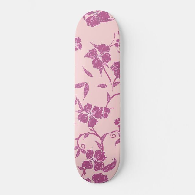 Creepy Flowers Mönster 10 Mini Skateboard Bräda 18,5 Cm (Framsida)