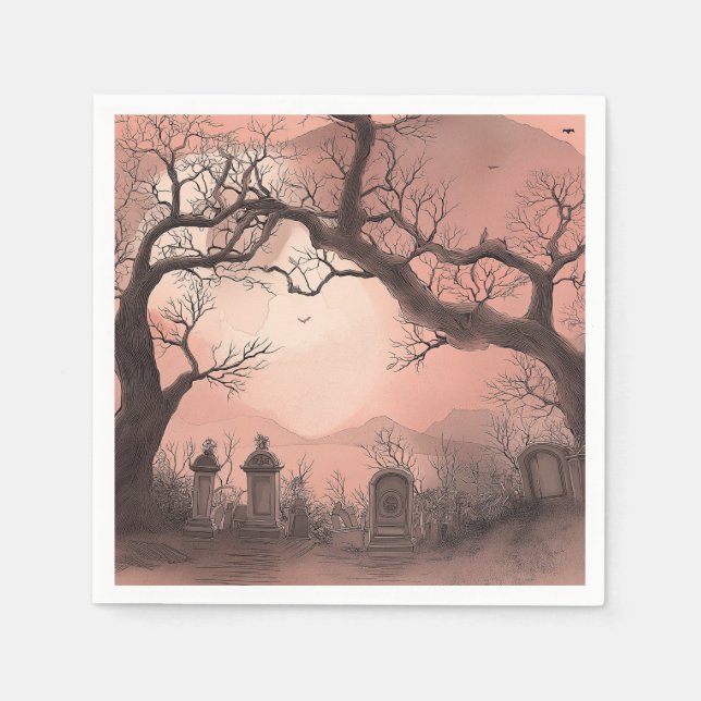 Creepy Forest Halloween Pappersservett (Framsidan)