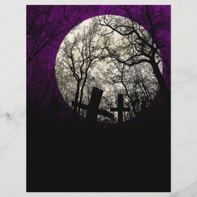 Creepy Forest Halloween Scrapbook Papper (Framsida)