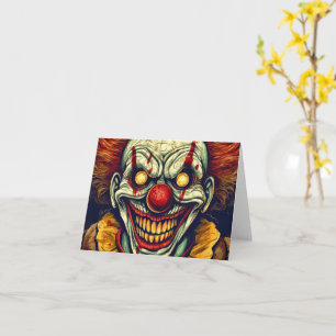 Creepy Funhouse Clown   HAPPY HALLOWEEN Kort